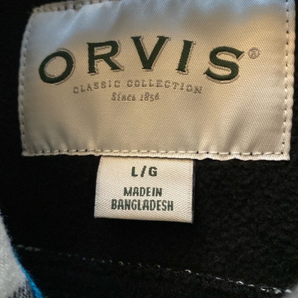 Buffalo Plaid Fleece Lined Flannel Pinnacle Shirt Jacket Size Large Orvis - Picture 10 of 12